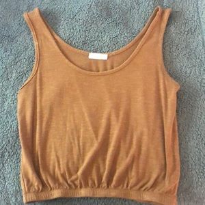 cropped light brown tank top
